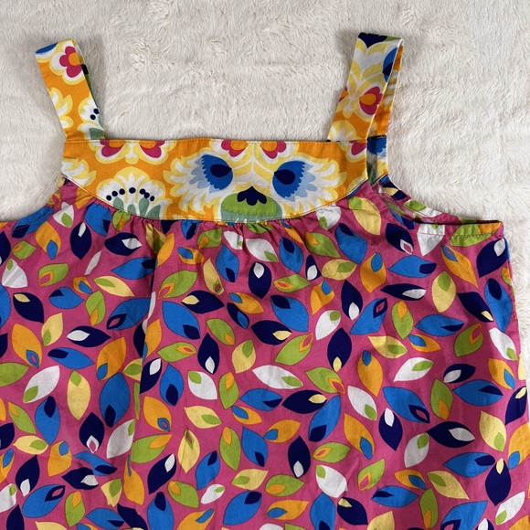 Hanna Andersson Girls Floral Sleeveless Top Size 10 Colorful Pattern - Picture 2 of 6